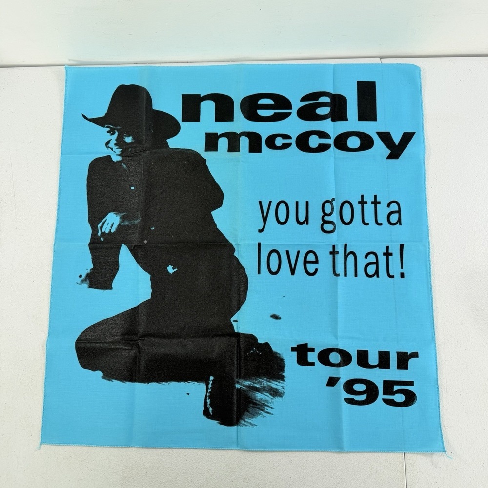 Vintage‎ Neal McCoy You Gotta Love That 95 Country Music Bandana Scarf 21" x 21"